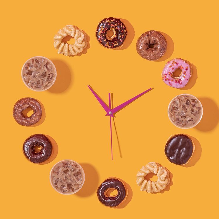 Instagram post: Donuts cleverly form a clock face