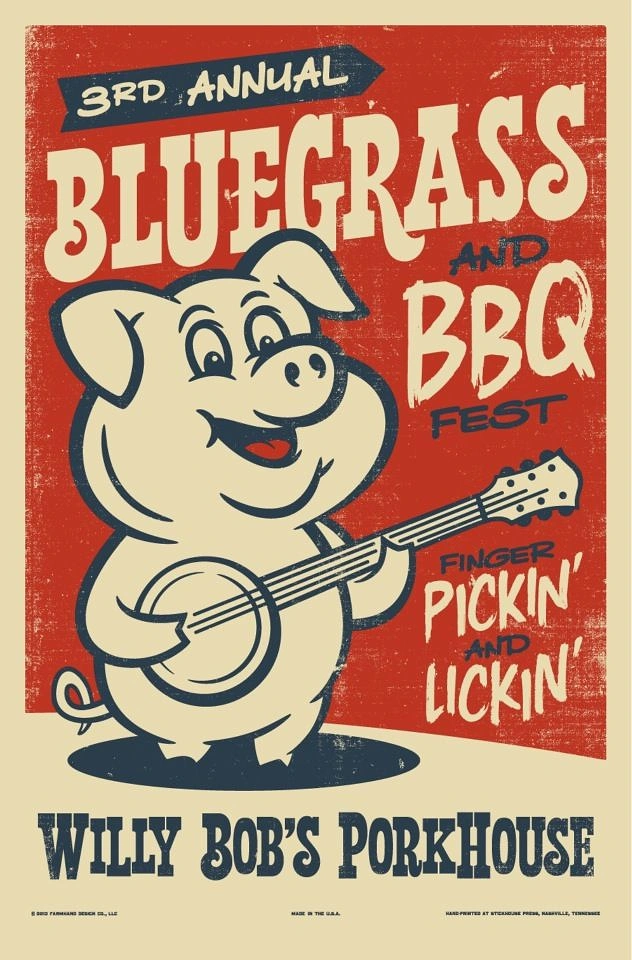 BBQ & Grill Restaurants creative ad: Memorable pig mascot bridges bluegrass and BBQ