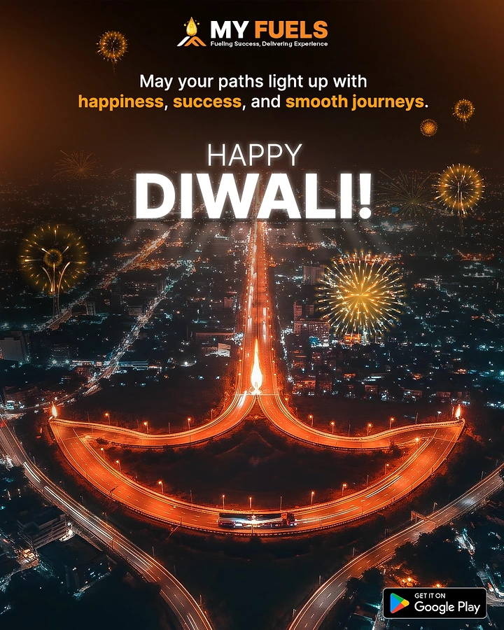 Diwali creative ad: Highway interchange shaped as glowing diya