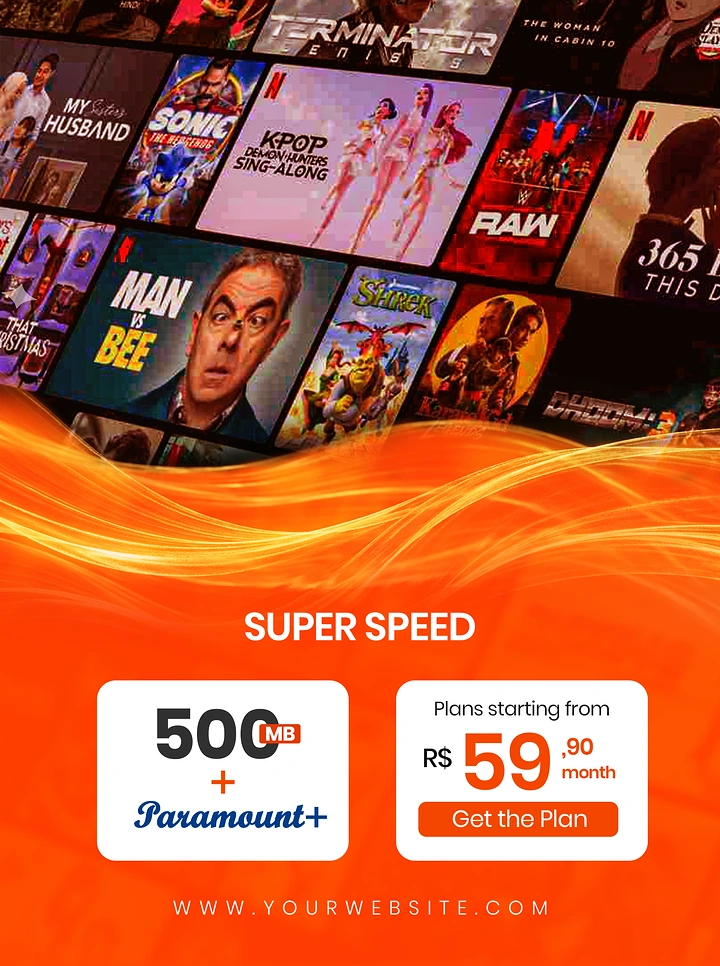 Streaming, OTT & TV Channels creative ad: Speed lines turn streaming into motion