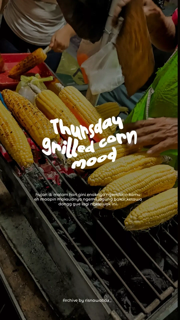 BBQ & Grill Restaurants creative ad: Thursday mood concept built around grilled corn