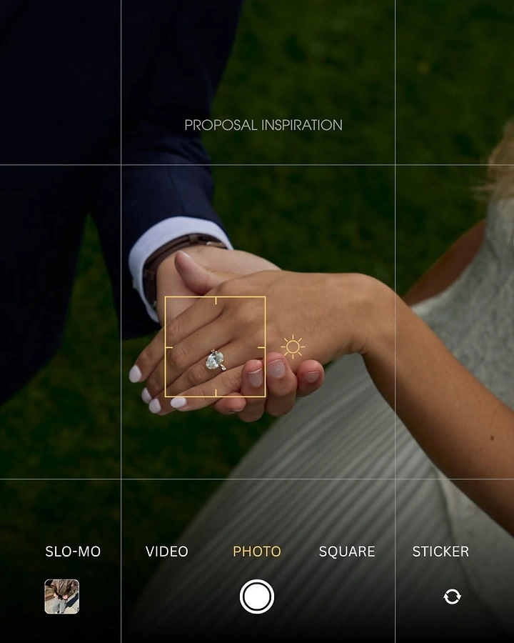 Wedding Planners creative ad: Couple holding hands showing an engagement ring