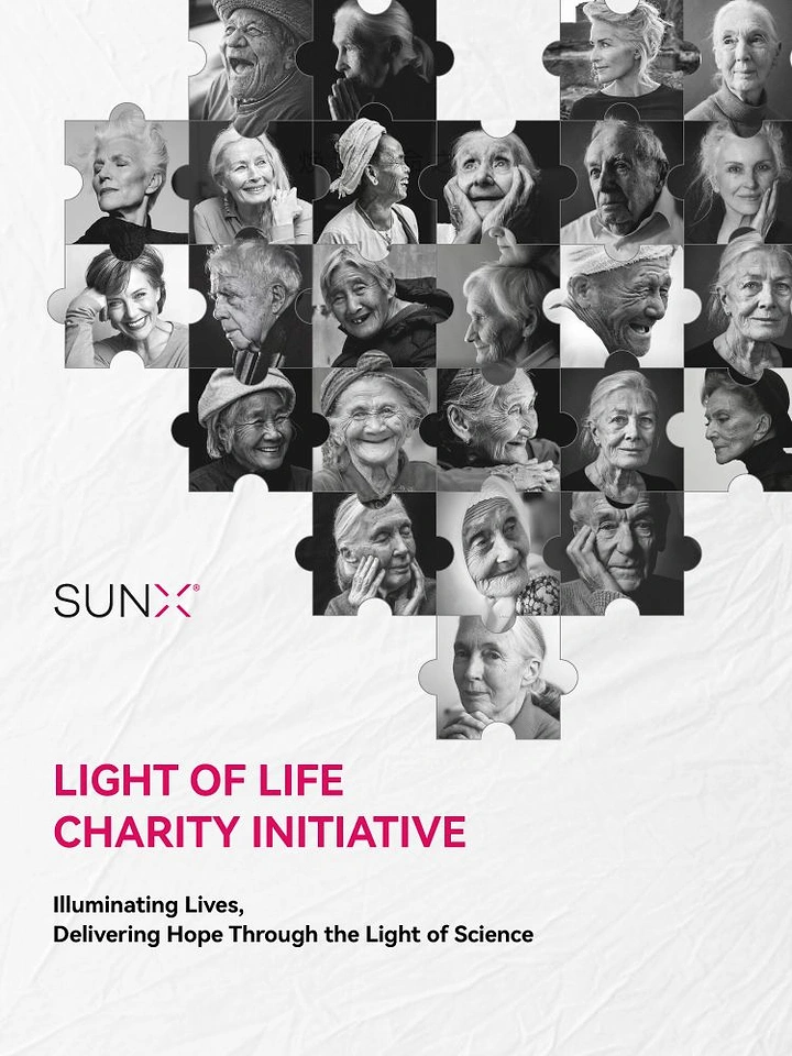 Senior Care creative ad: Jigsaw mosaic of black-and-white elderly portraits