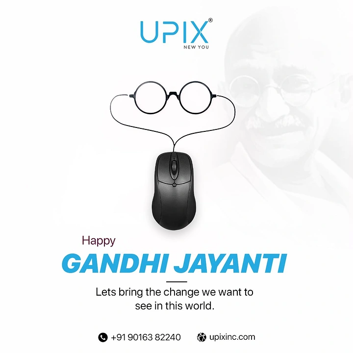 Gandhi Jayanti creative ad: Gandhi's spectacles wired into a mouse