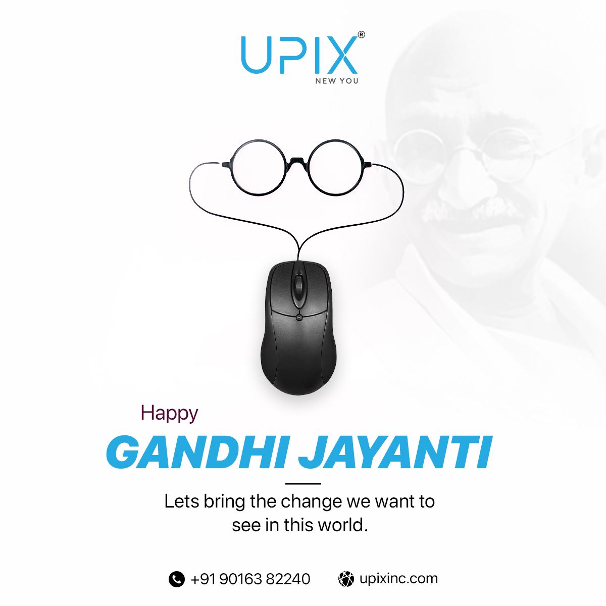 Round spectacles whose temples become a computer mouse cable