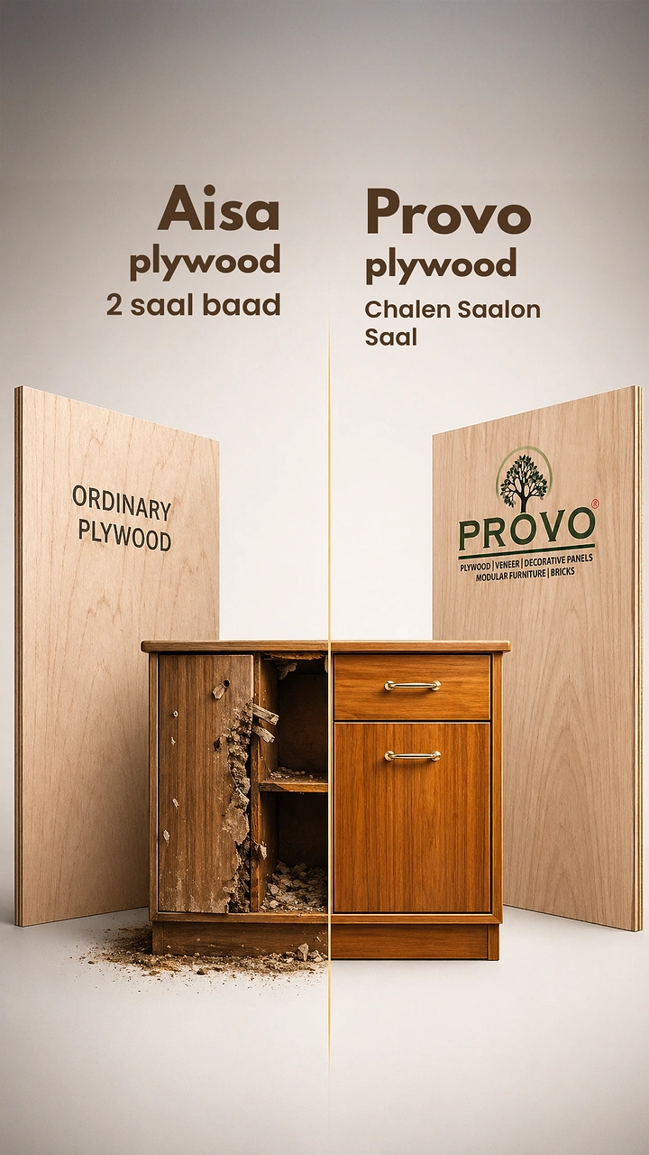 Carpenters & Woodwork creative ad: Split cabinet: ordinary vs Provo lifespan