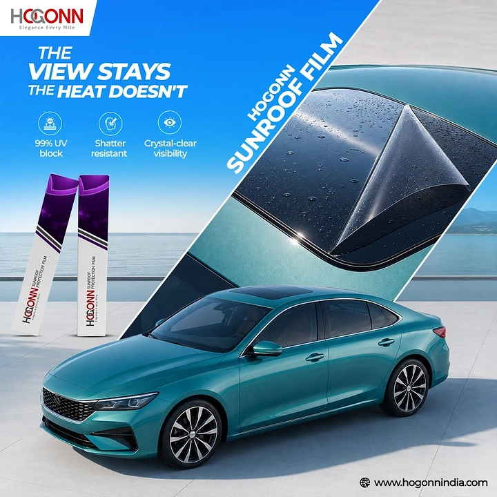 Window Tinting & Car Wraps creative ad: Heat-blocking promise paired with visual demonstration