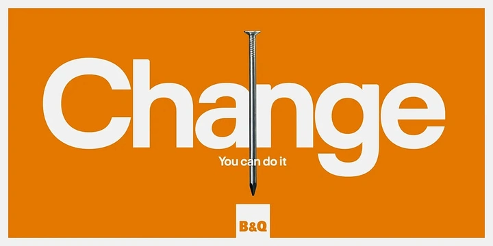 Hardware Stores creative ad: A real nail standing in for a letter in a giant word
