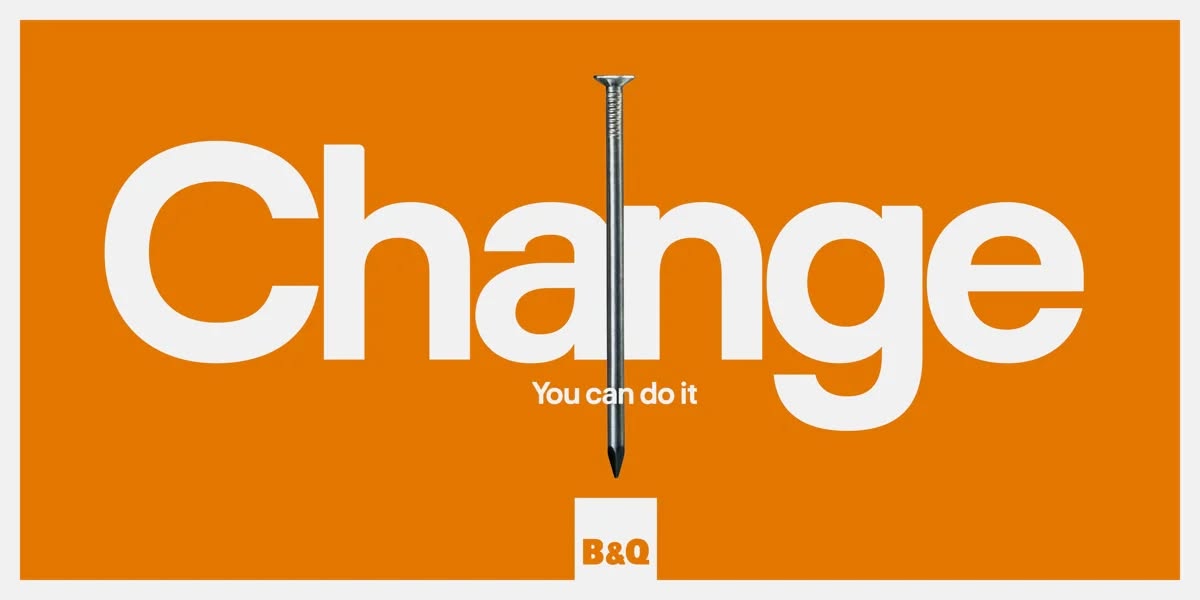 Banner: A real nail standing in for a letter in a giant word