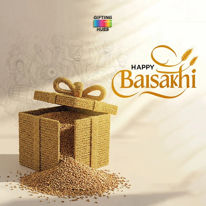 other-festival creative ad: Open gift box woven from wheat spilling grains