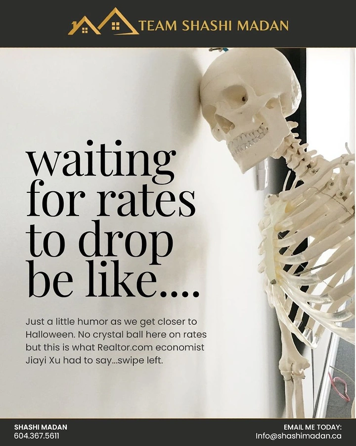 Real Estate Agents creative ad: Skeleton waiting for rates to drop