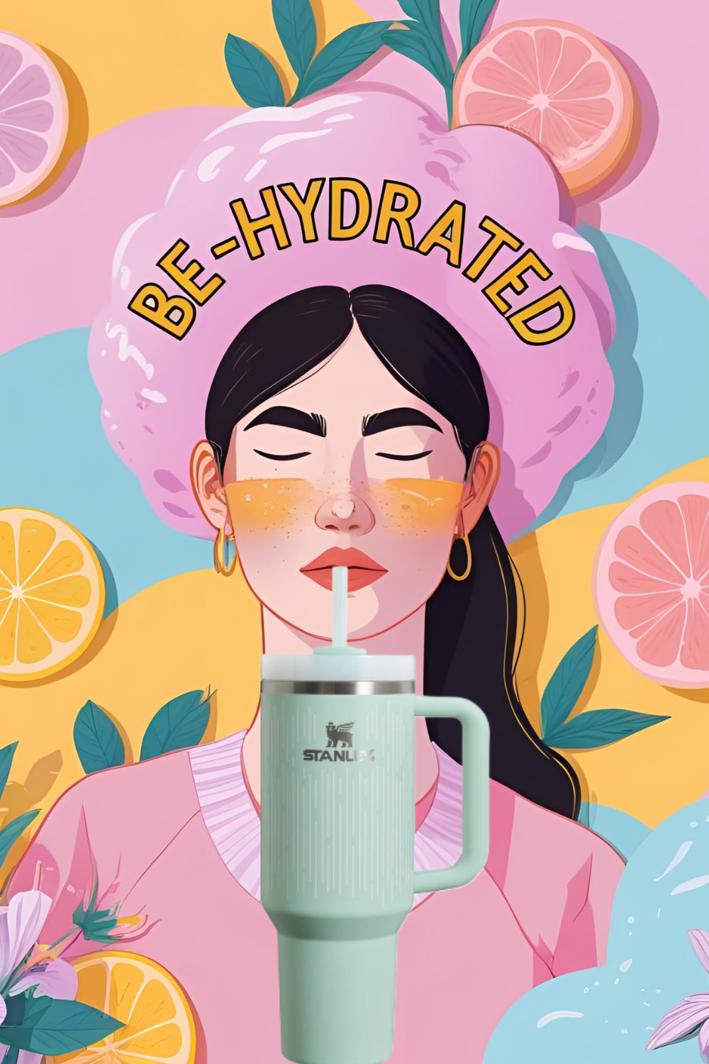 Story: Fruit-filled hydration illustration feels distinctive