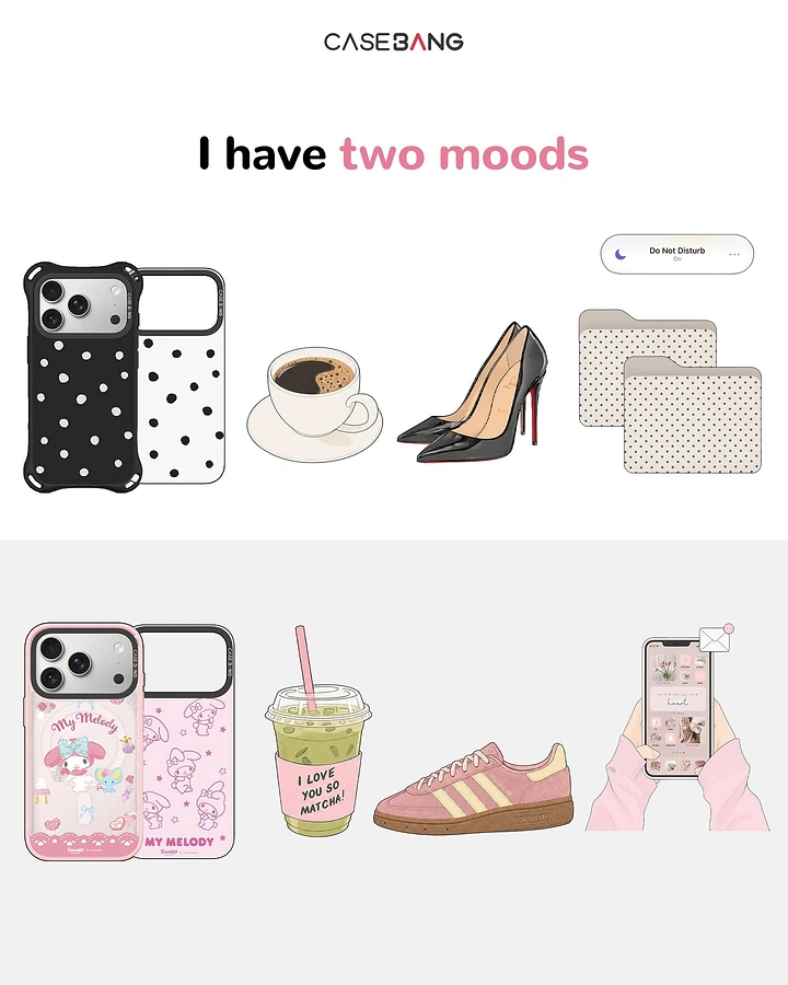 Phone Cases & Mobile Accessories creative ad: Two moods become an organized styling concept