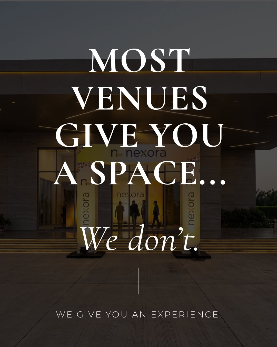 Instagram post: Contrast copy: space versus experience, slide 1