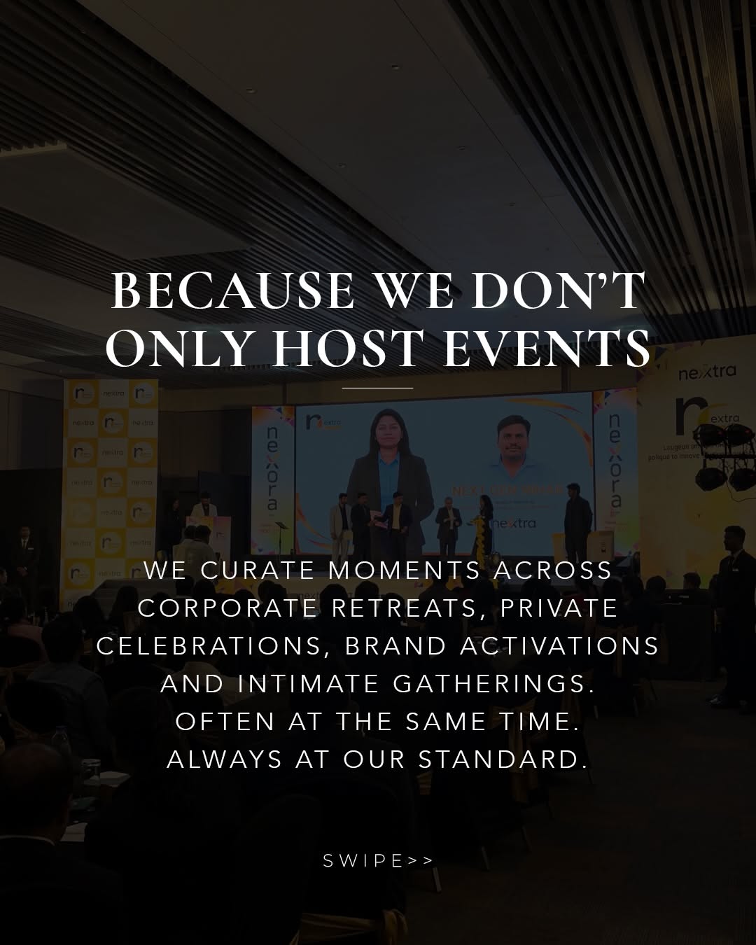 Instagram post: Contrast copy: space versus experience, slide 2