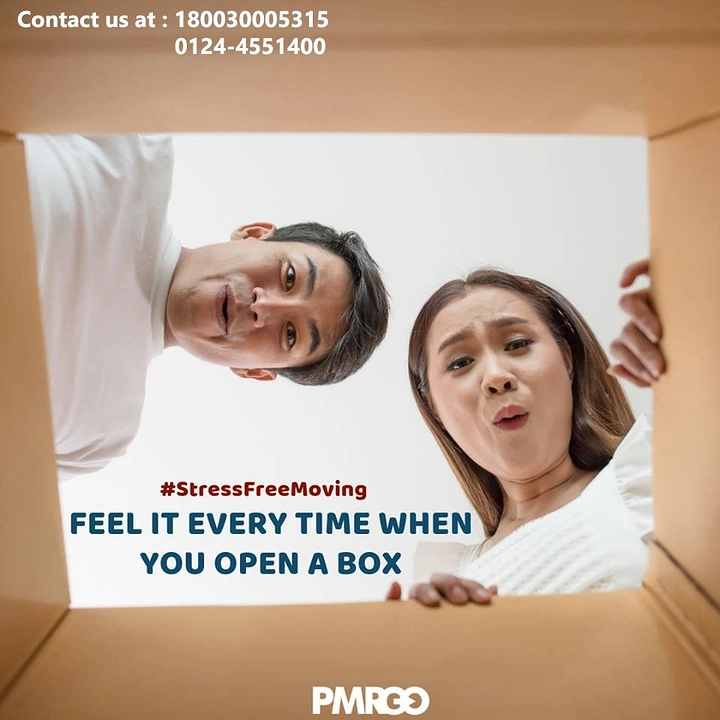 Movers & Packers creative ad: POV from inside the box being opened