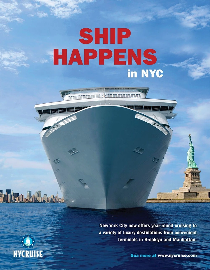 Cruises & Cruise Lines creative ad: Clever ship-happens headline pun