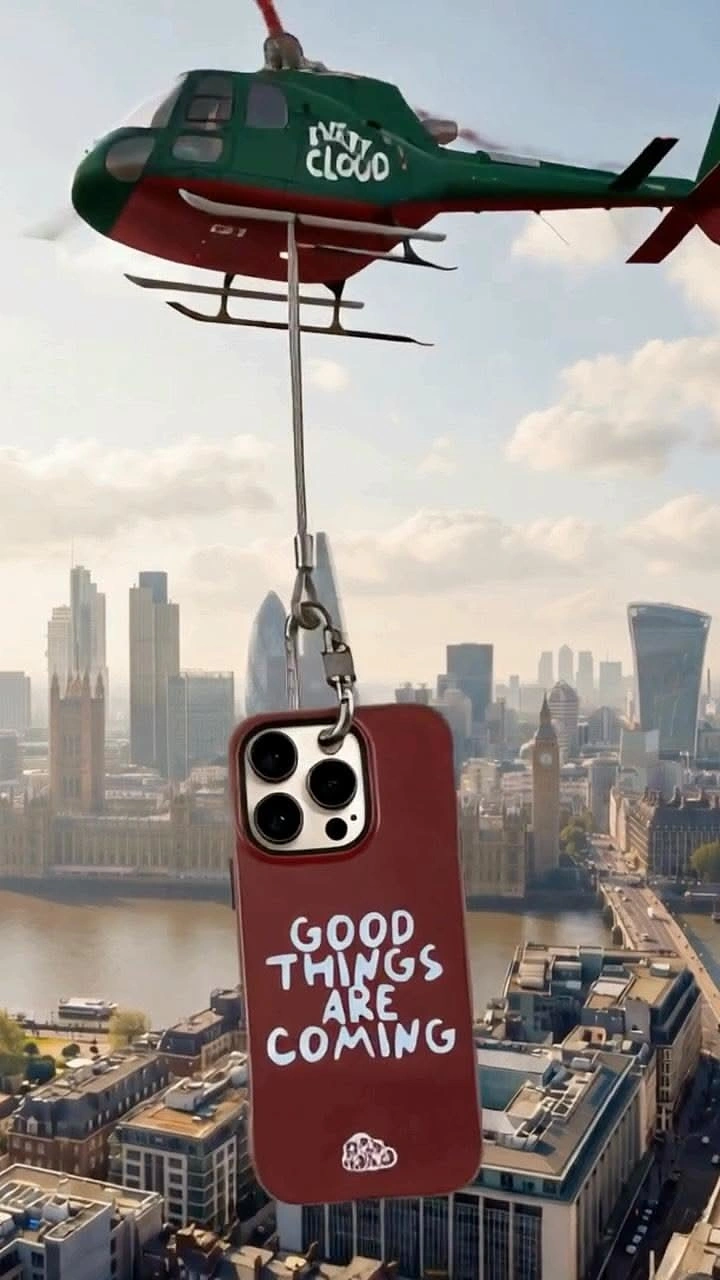 Phone Cases & Mobile Accessories creative ad: Helicopter delivers strong good-things metaphor