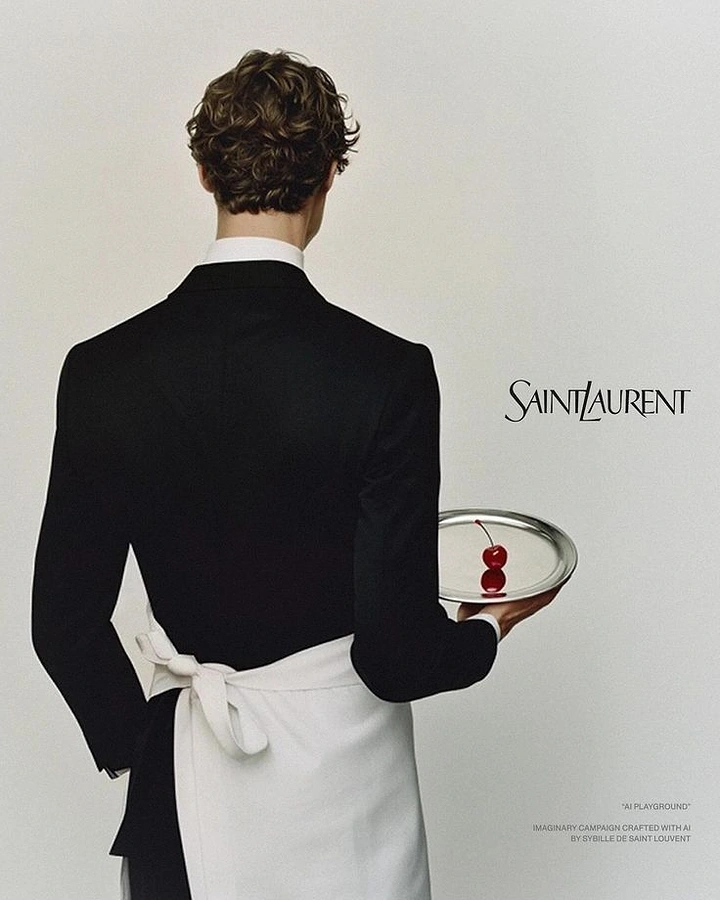 Men's Suits & Formal Wear creative ad: Waiter persona creates unexpected brand world