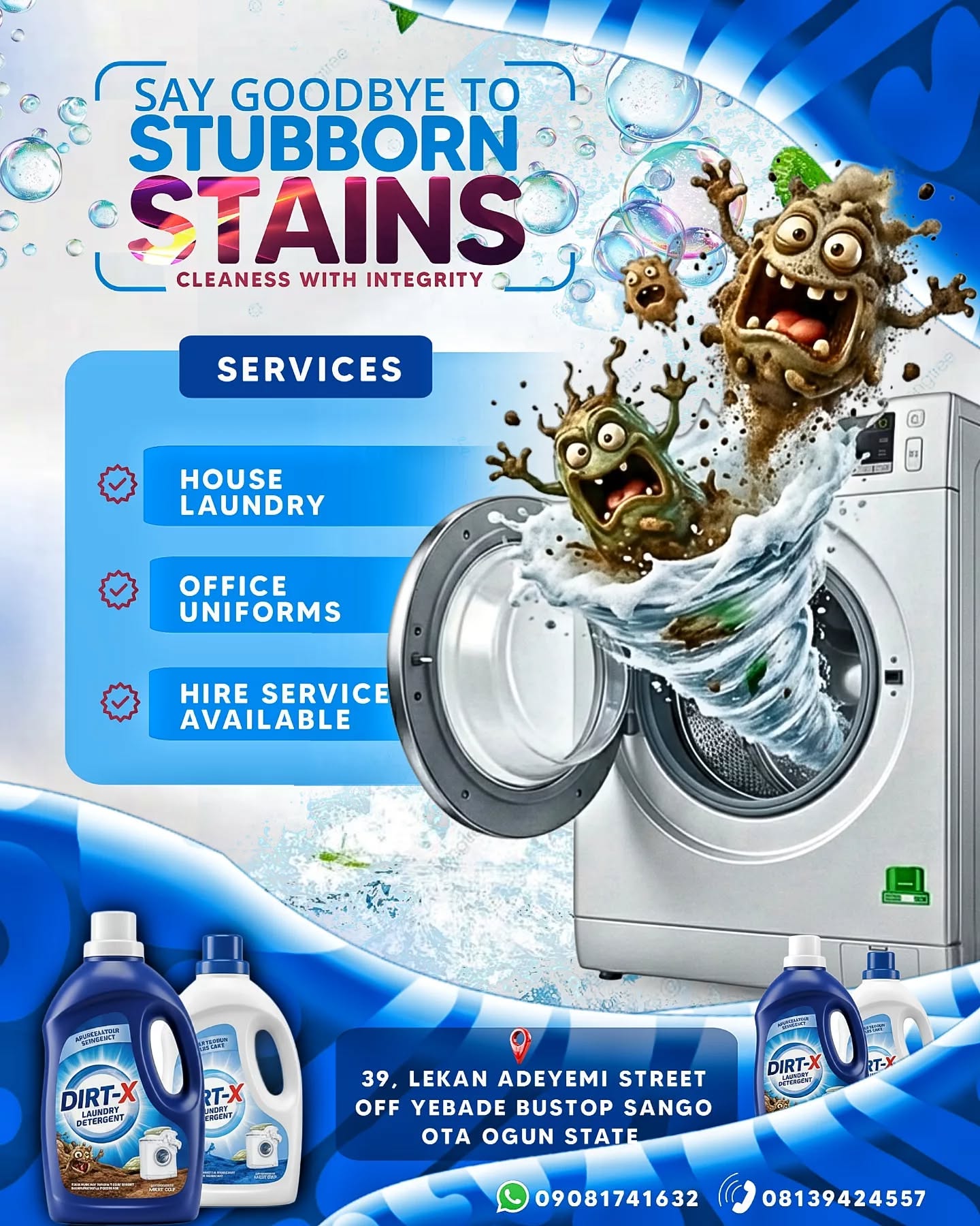 Instagram post: Stain as monster swept into washer, slide 1