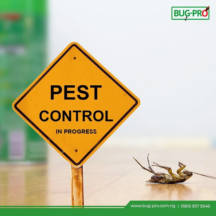 Pest Control creative ad: 'Pest control in progress' road-sign pun