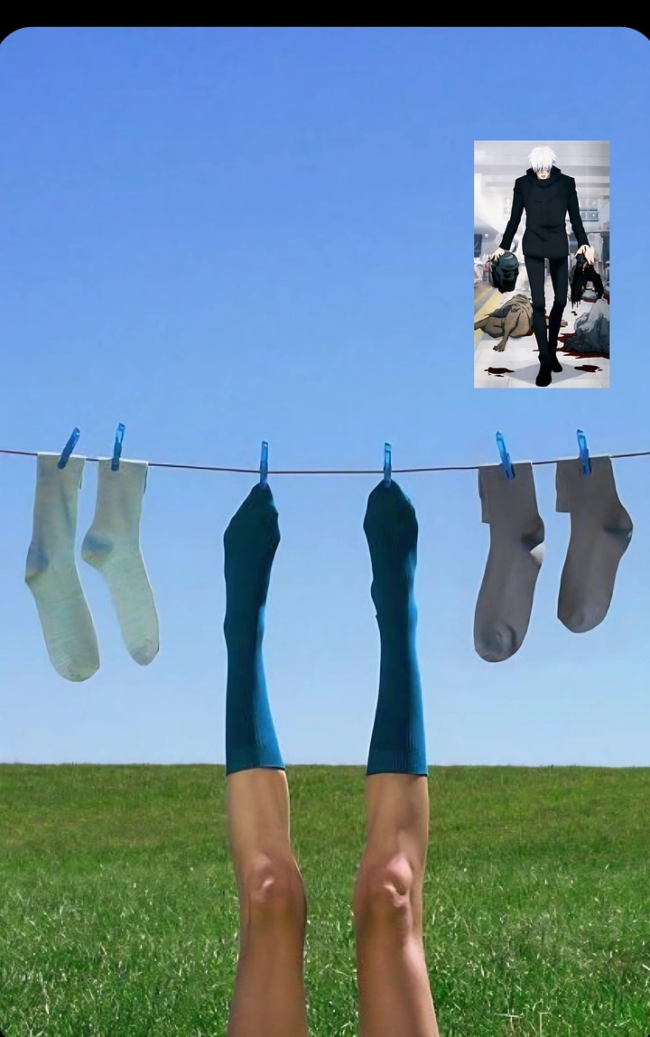 Socks Brands creative ad: Playful upside-down laundry composition