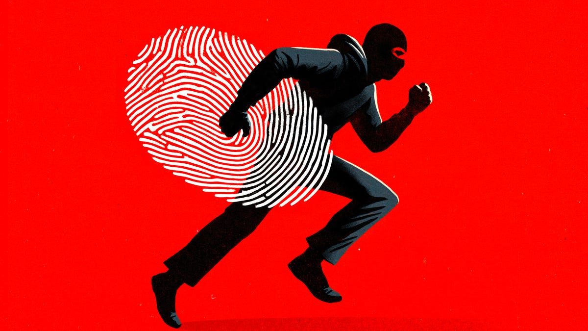 Banner: Fingerprint and runner create security metaphor