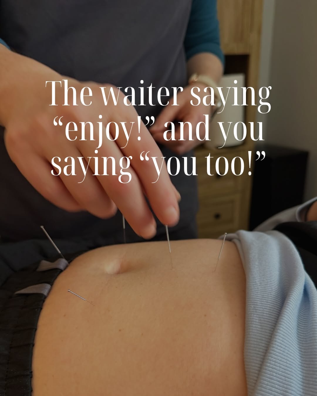 Instagram post: Witty comparison reframes acupuncture pain, slide 3