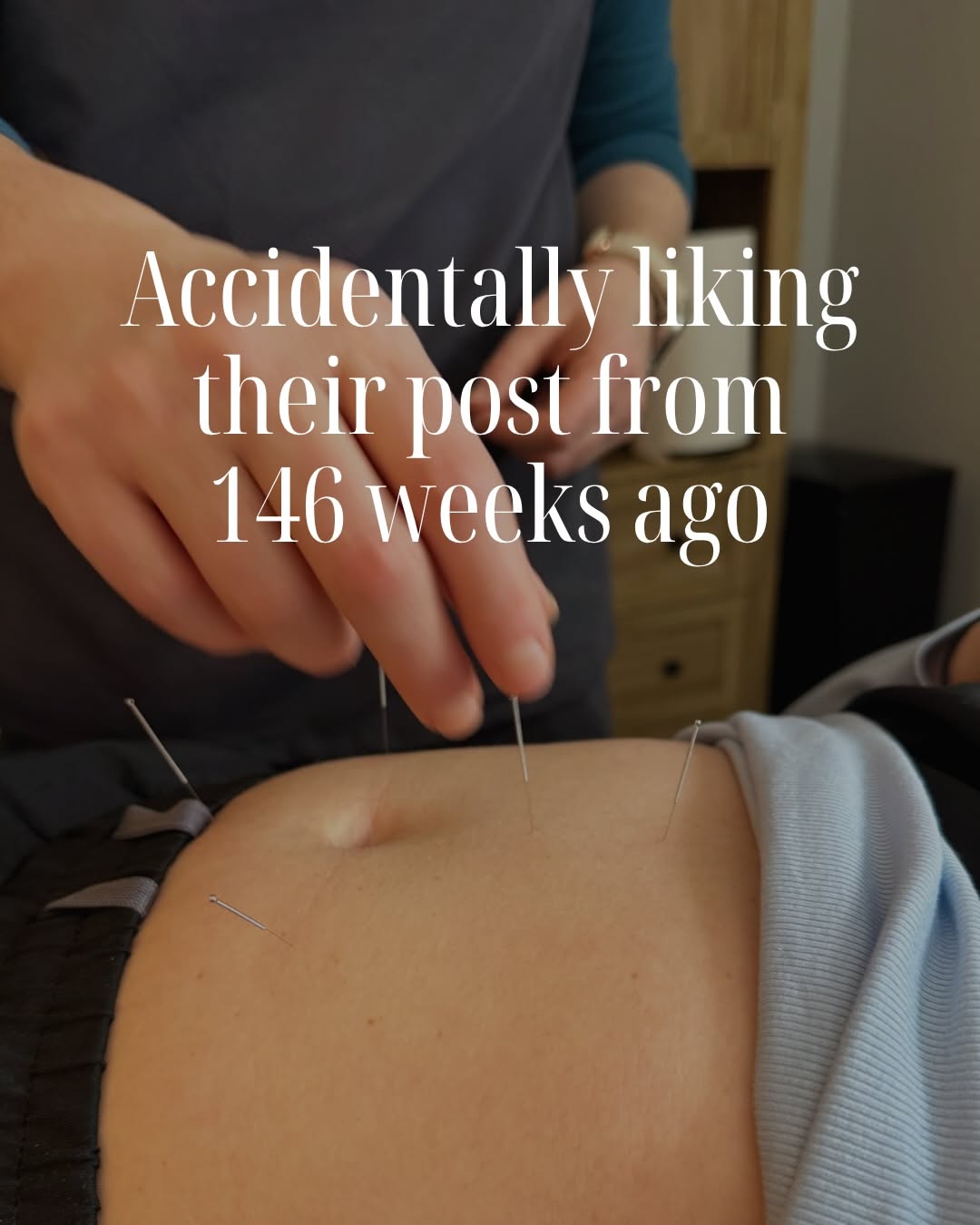 Instagram post: Witty comparison reframes acupuncture pain, slide 4
