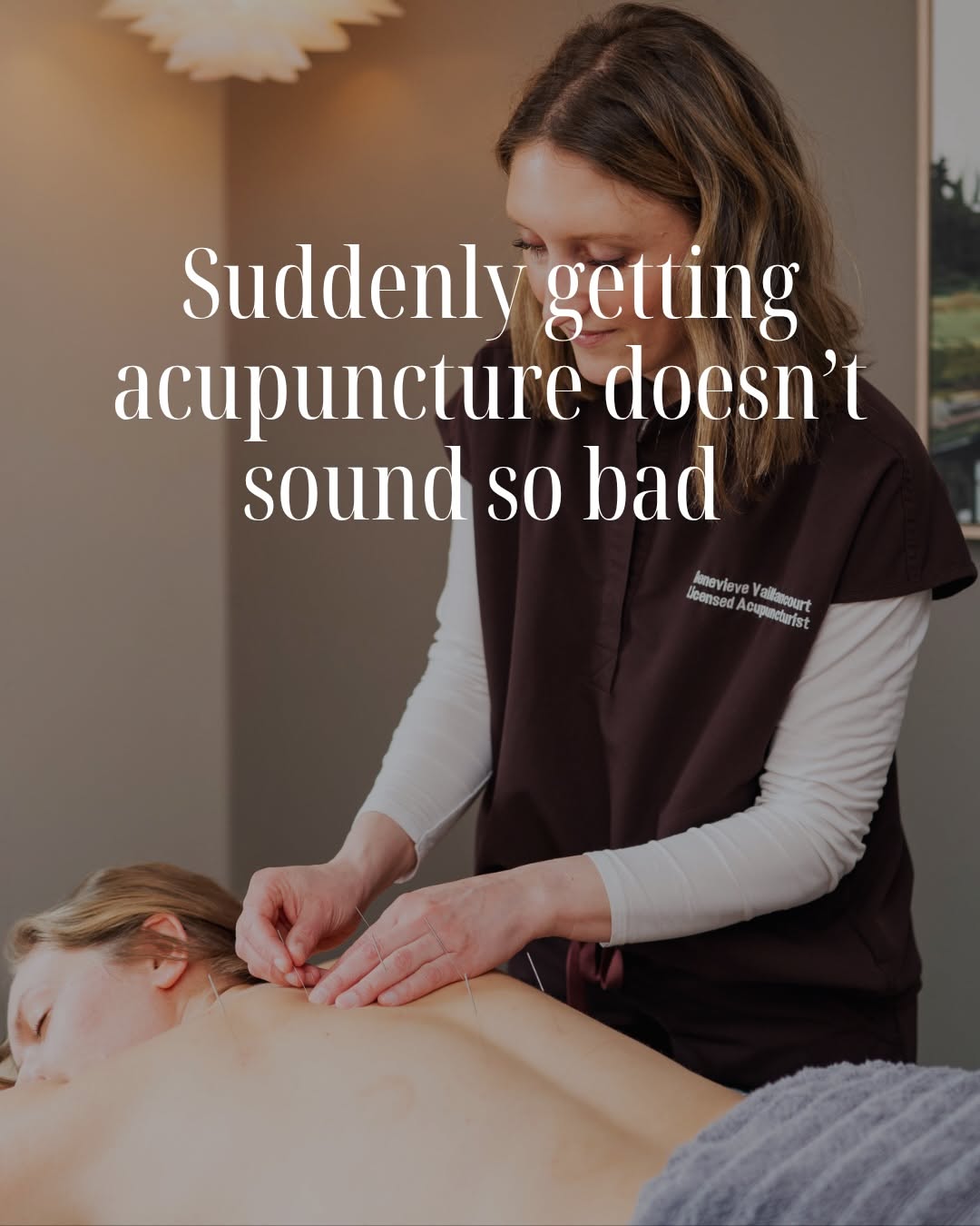 Instagram post: Witty comparison reframes acupuncture pain, slide 6