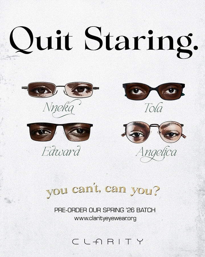 Opticians & Eye Care creative ad: 'Quit Staring' eyes in named frames