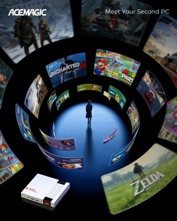 Instagram post: Game library tunnel spirals from mini console