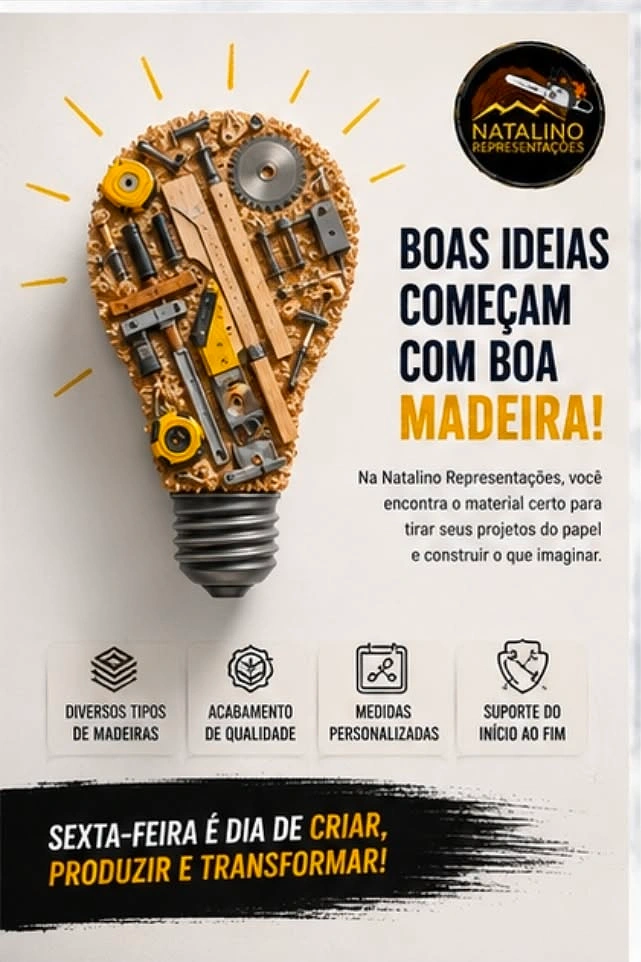 Carpenters & Woodwork creative ad: Lightbulb built from wood and tools