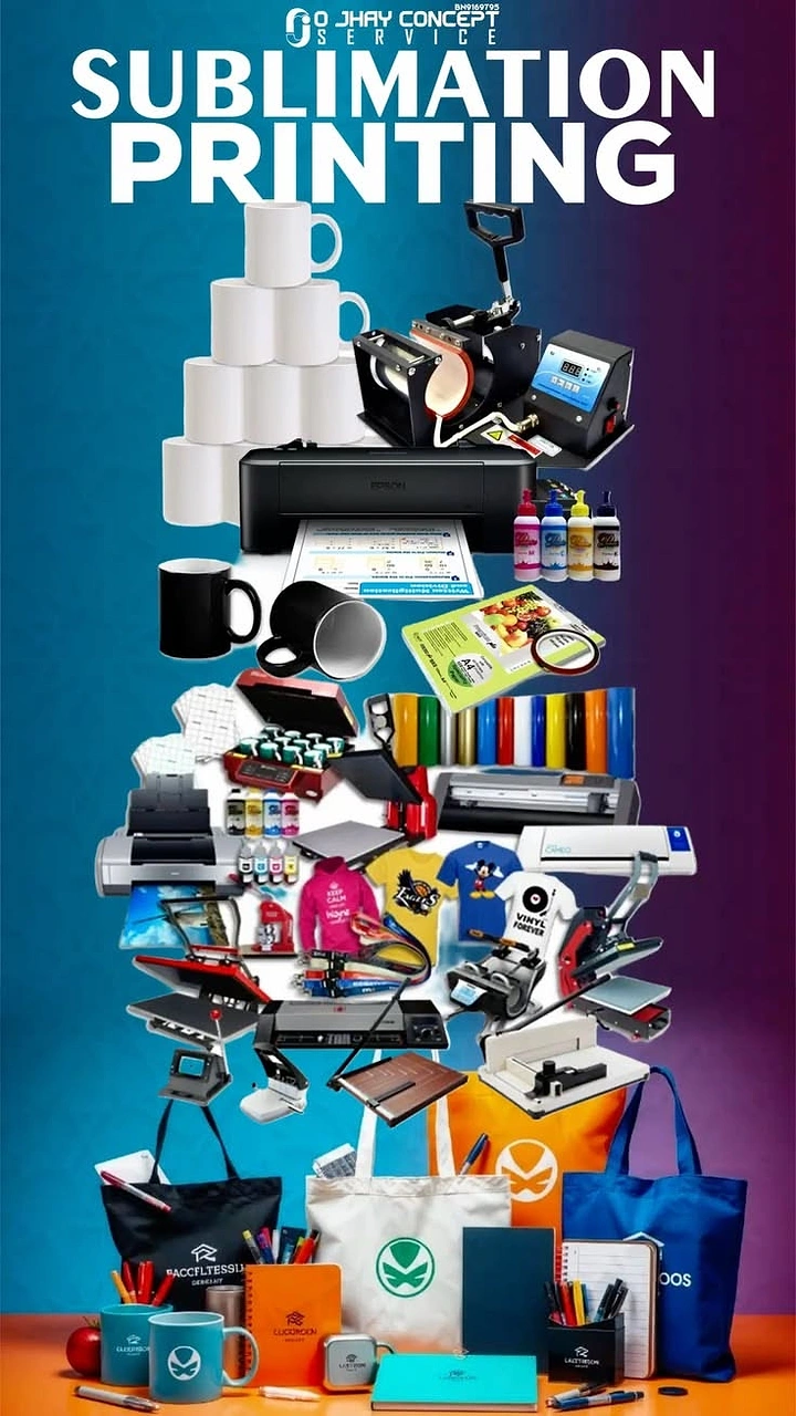 Printing Shops creative ad: Towering stack of printable merch as hero