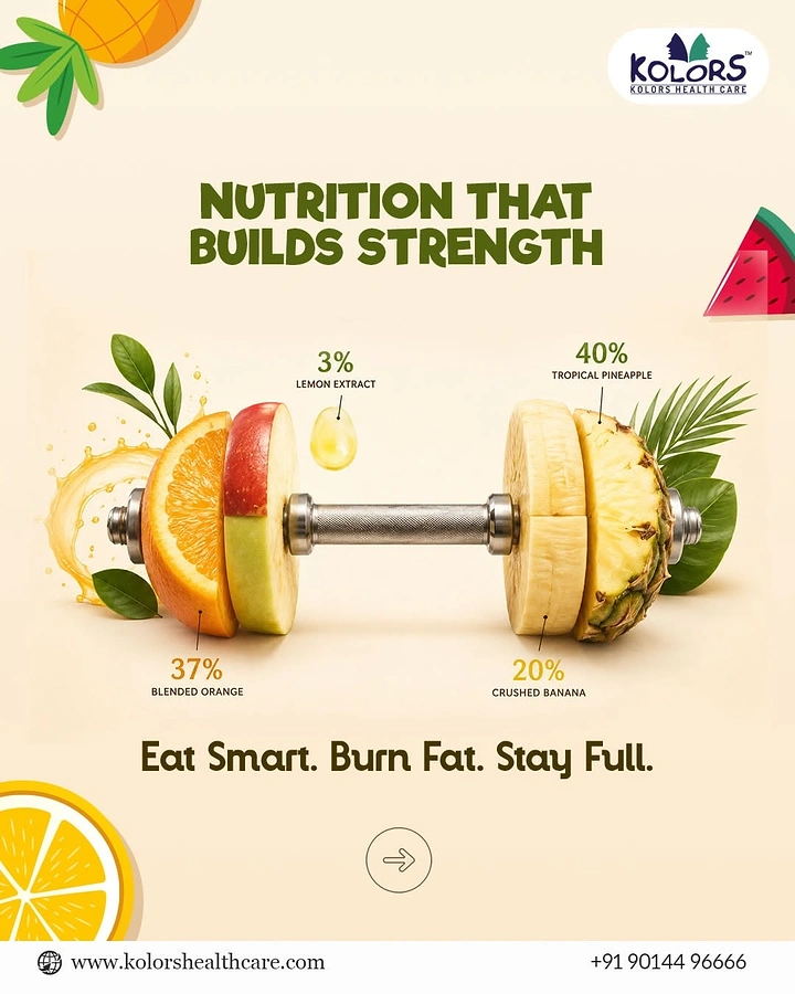 Salad Bars & Healthy Restaurants creative ad: Fruit transformed into dumbbell metaphor