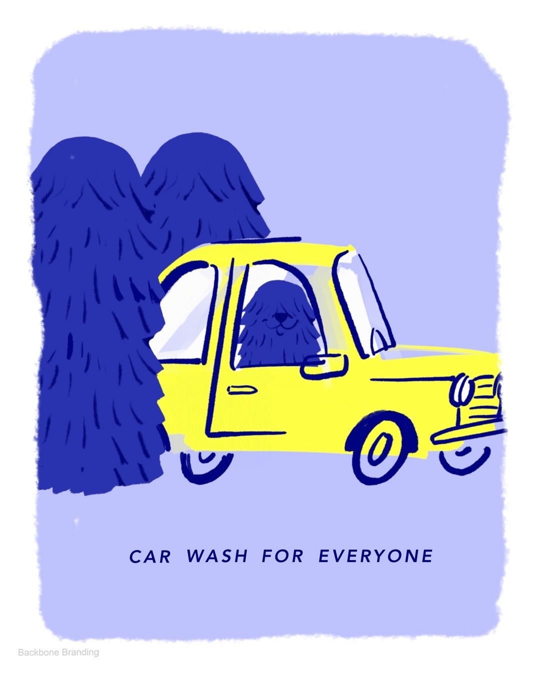 Instagram post: Playful illustration, wash brushes as shaggy creature, slide 1