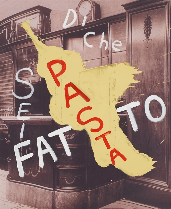Italian Restaurants creative ad: Typographic pasta wordplay composition
