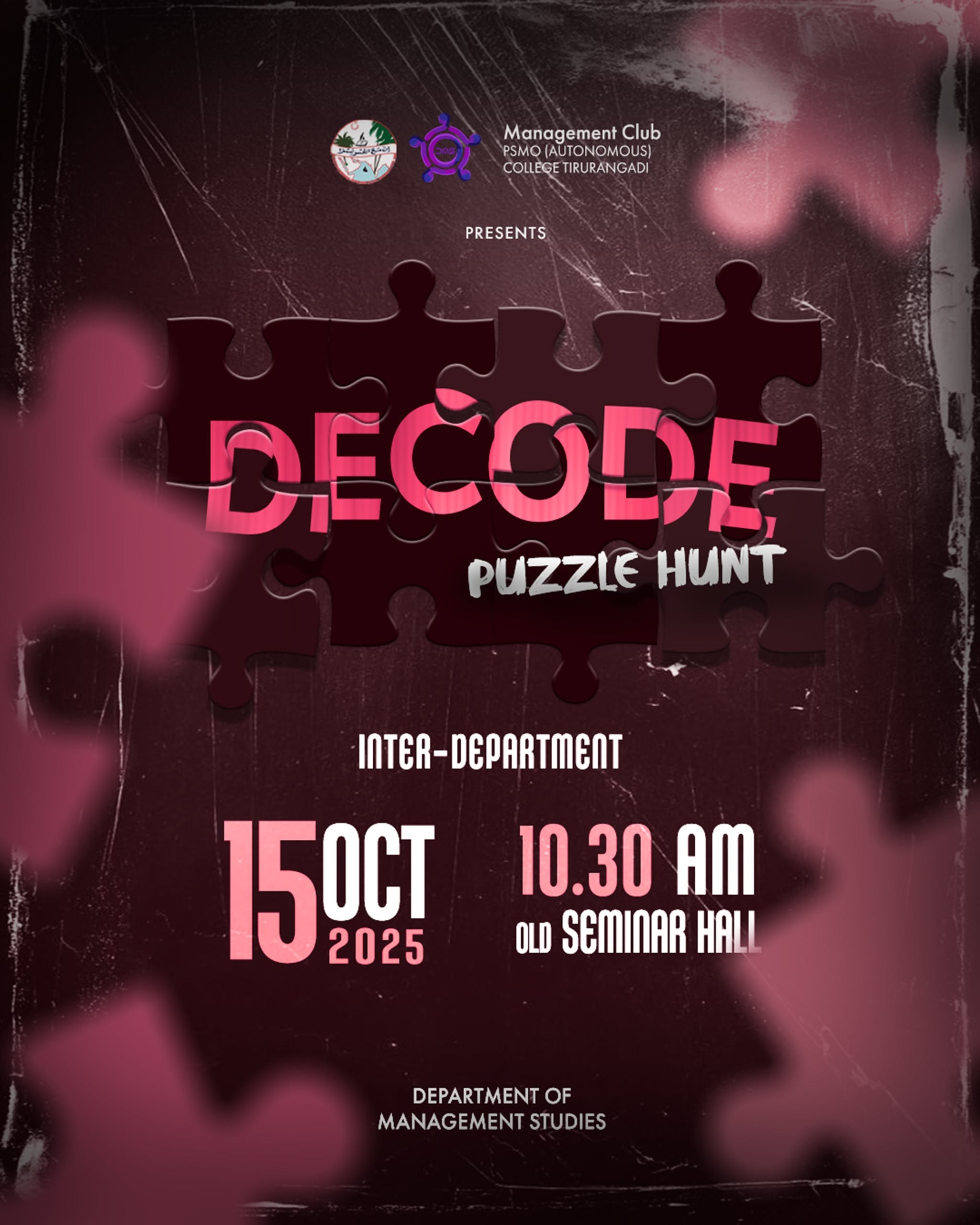 Instagram post: Puzzle-piece typography supports event