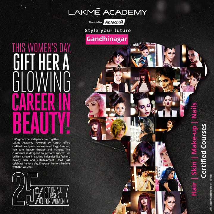 Makeup & Beauty Academies creative ad: Gift-her-a-career occasion concept works