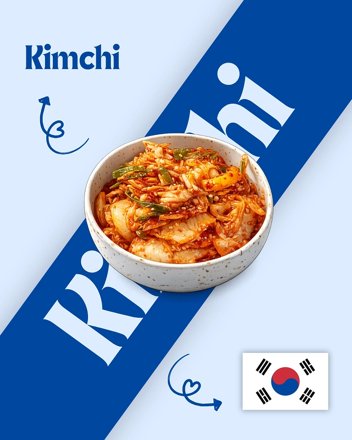 Korean Restaurants creative ad: Kimchi meets Korean-flag composition
