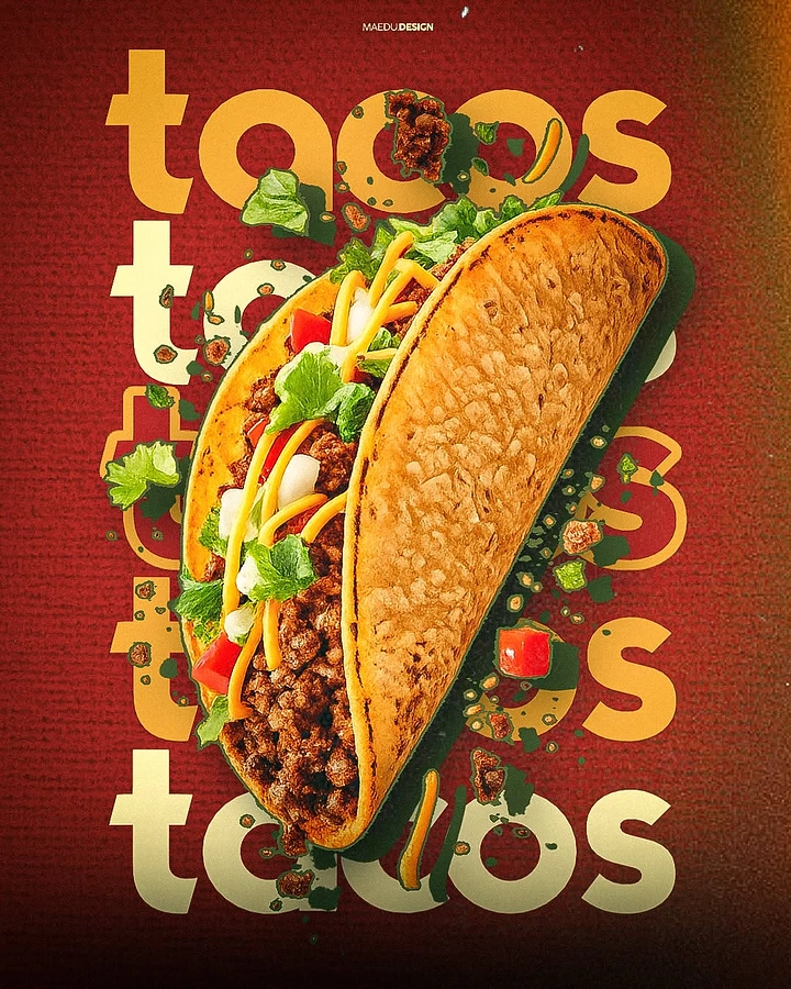 Mexican Restaurants creative ad: Taco integrated into bold typography