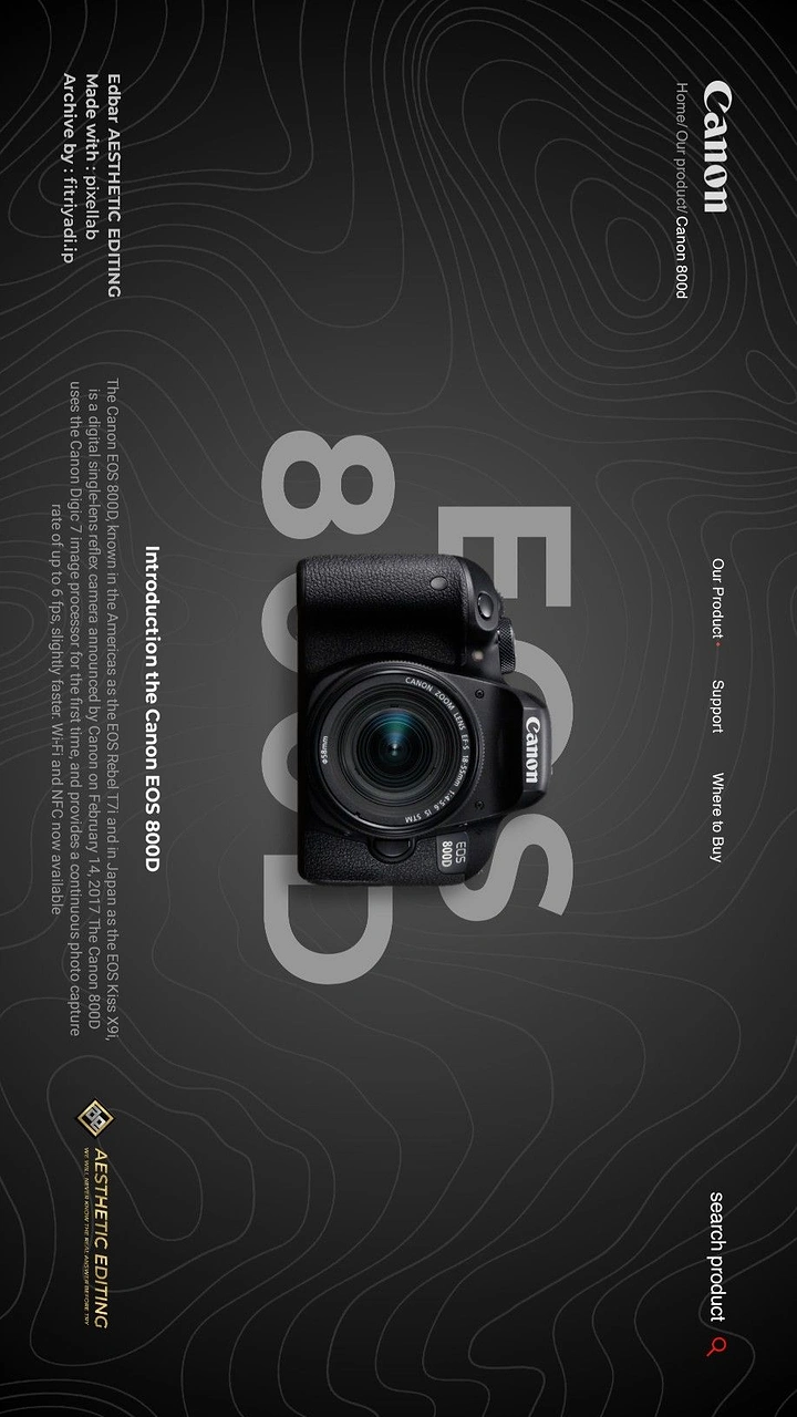 Cameras & Camera Stores creative ad: Camera anchored in dramatic editorial typography