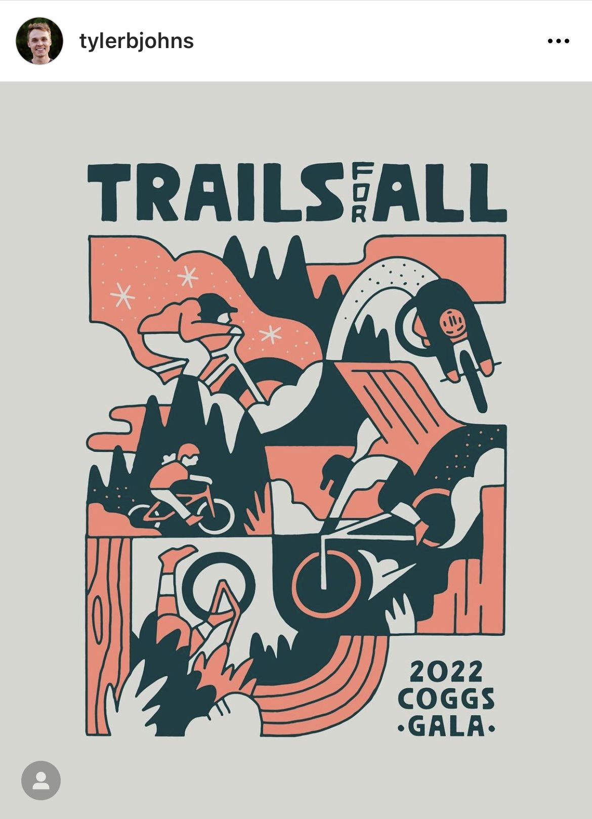 Instagram post: Illustrated trails-for-all visual metaphor