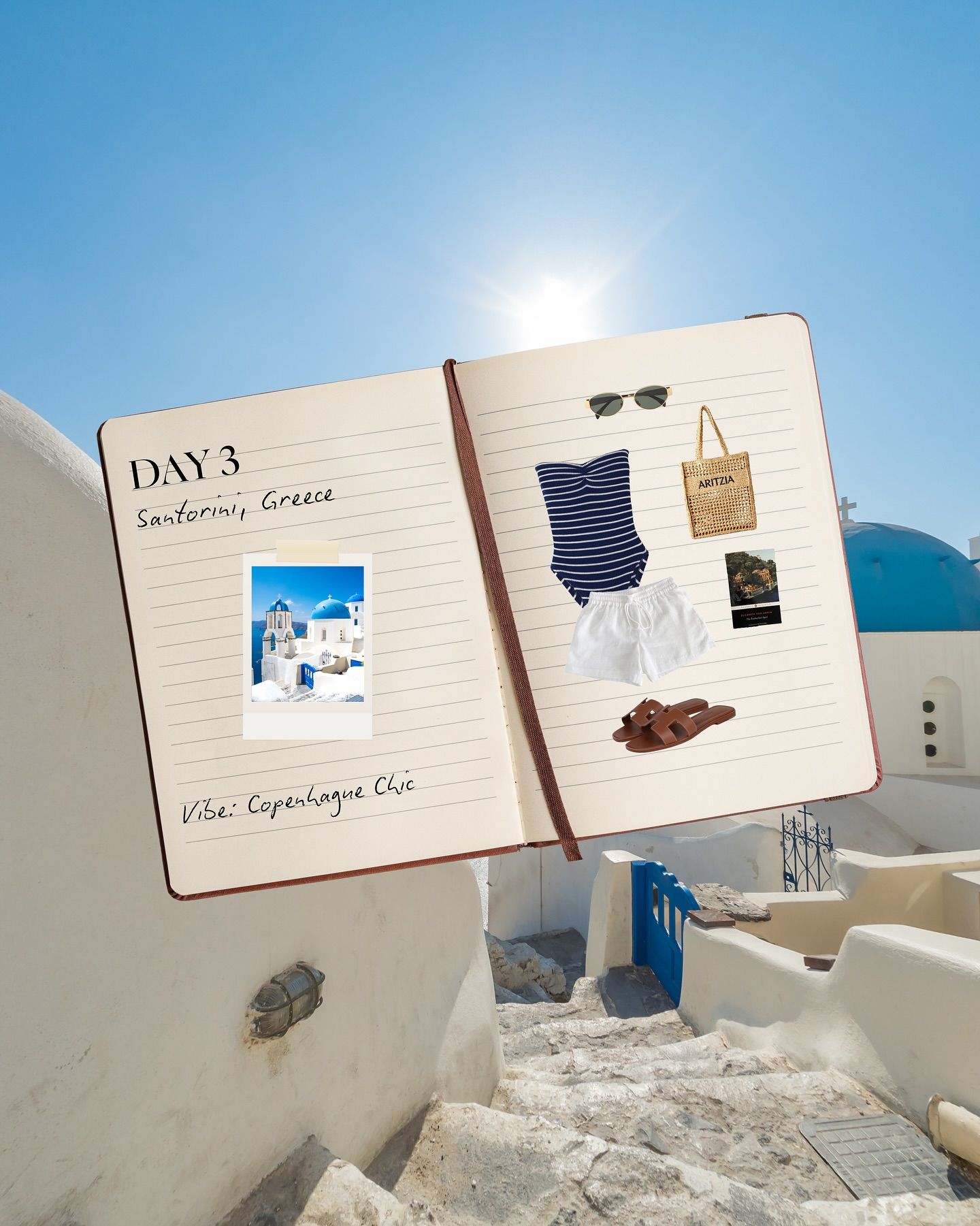 Instagram post: Open journal frames cruise itinerary