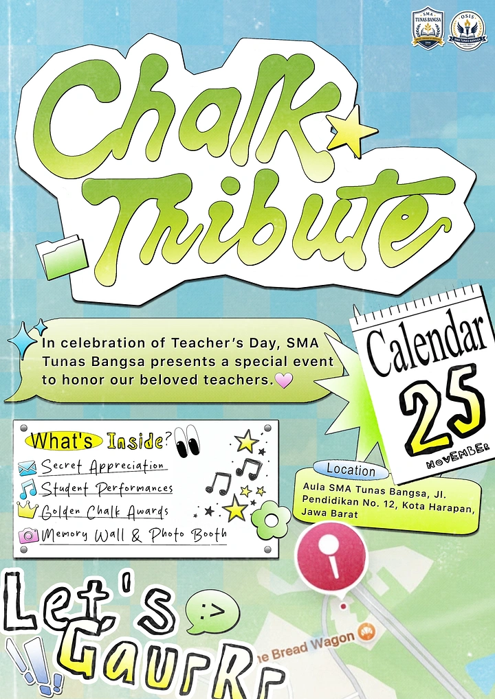 Schools & School Admissions creative ad: Chalk tribute pun anchors event design