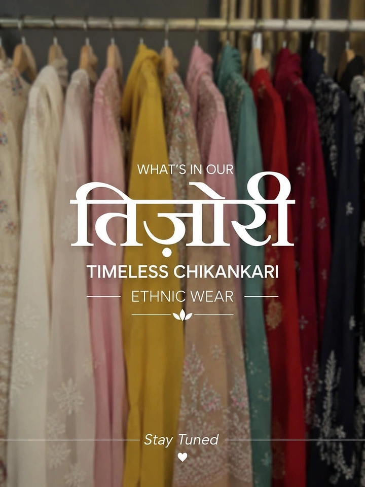 Ethnic Wear & Sarees creative ad: Tijori treasure chest teaser for chikankari