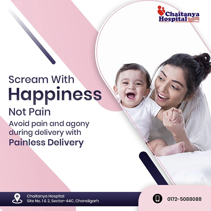 Maternity Hospitals & Gynaecologists creative ad: Witty pain-to-happiness delivery message