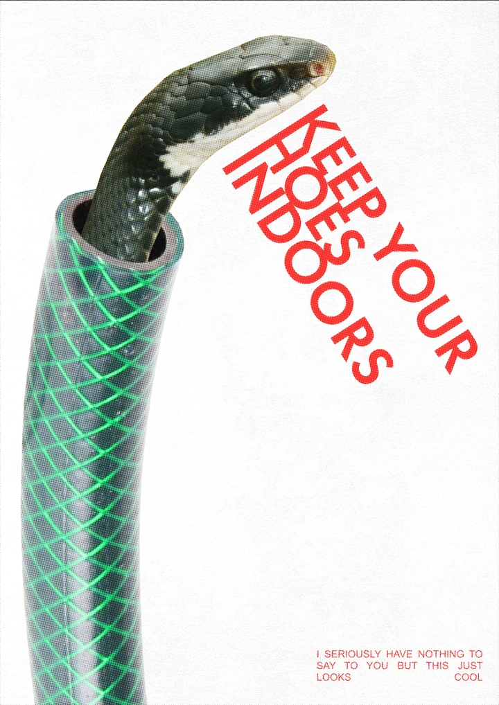 Pain Relief Brands creative ad: Snake hidden inside hose with witty copy
