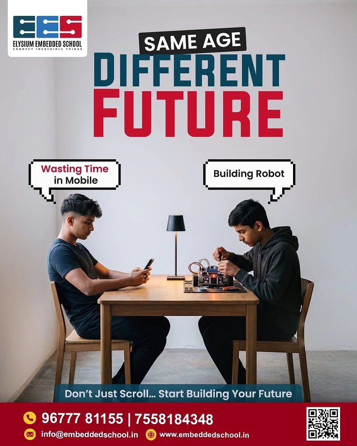 Robotics & STEM Classes creative ad: Strong student-versus-builder contrast
