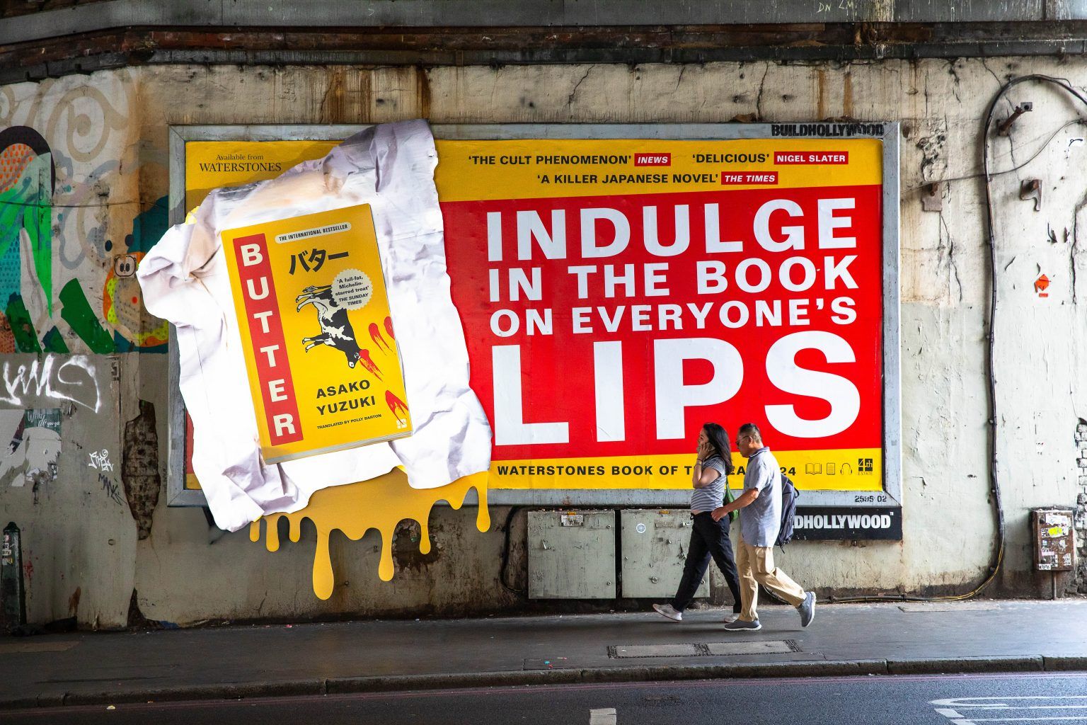 Book as melting butter block billboard